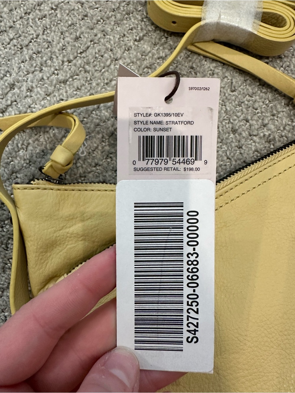 Kooba Lemon Yellow Leather Crossbody Bag - Picture 3 of 9